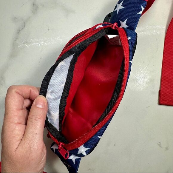 Kavu Spectator red, white & blue flag waist bag fanny pack, adjustable strap Y2K - Picture 6 of 12